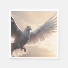 Serviette En Papier Jolie colombe blanche