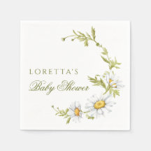 Jolie douche de bébé florale minimaliste aux margu