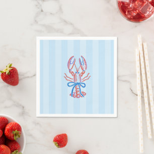 Serviette En Papier Jolie ébullition de homard côtier d'été