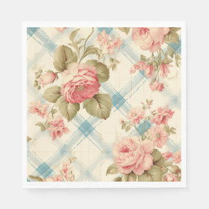 Serviette En Papier Jolie ferme Rustique Roses Roses Rose