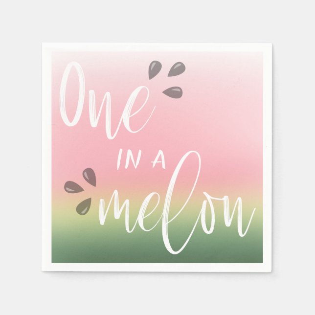 Serviette En Papier Jolie fête Anniversaire de enfant "One In A Melon" (Devant)