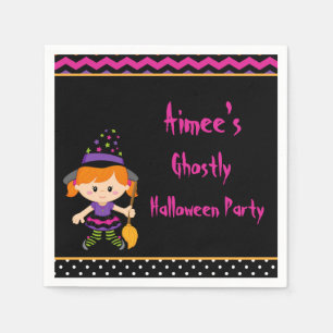 Serviette En Papier Jolie fête d'Halloween sorcière fille Halloween