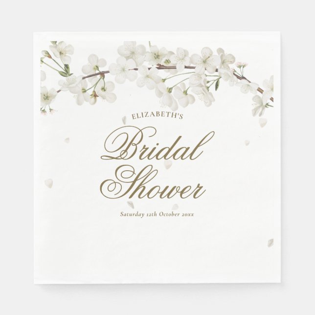 Serviette En Papier Jolie floraison blanche Fleurs de mariage (Devant)