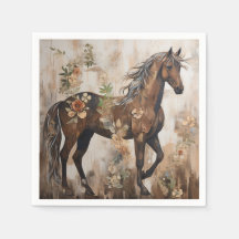 Jolie peinture florale à cheval