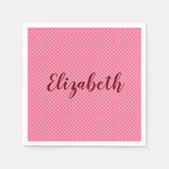 Serviette En Papier Jolie personnalisation rose (Devant)