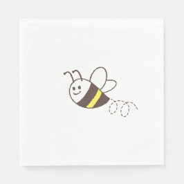 Serviette En Papier Jolie petite abeille volant Baby shower blanc