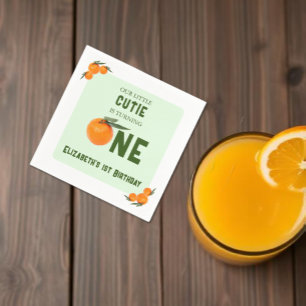 Serviette En Papier Jolie petite orange pour le 1er anniversaire