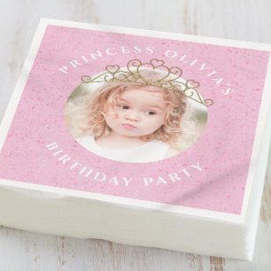 Serviette En Papier Jolie Rose fille anniversaire Photo Princesse