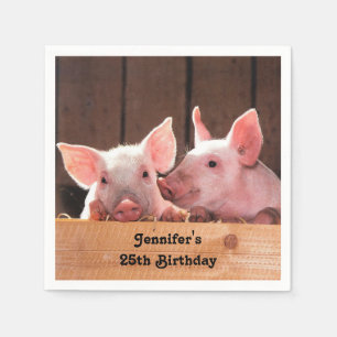 Serviette En Papier Jolie rose Piglets photo animal Anniversaire