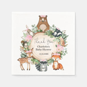 Serviette En Papier Jolies boiseries Animaux Bébés Douche pour fille