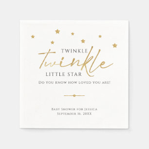 Serviette En Papier Jolies Étoiles Dorées Scintillantes Scintillantes