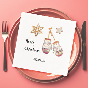 Serviette En Papier Jolies Illustrations Rustiques de Style Aquarelle 