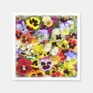 Serviette En Papier Jolies Pansies avec Papillon Napkin