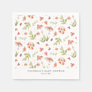 Serviette En Papier Jolies Petites Coccinelles   Fête Prénatale Floral