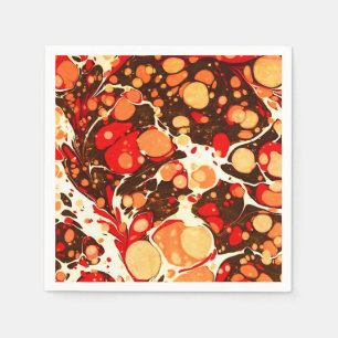 Serviette En Papier Jolies pierres abstraites rouges brunes orange
