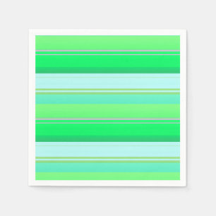 Serviette En Papier Jolies rayures vert aqua