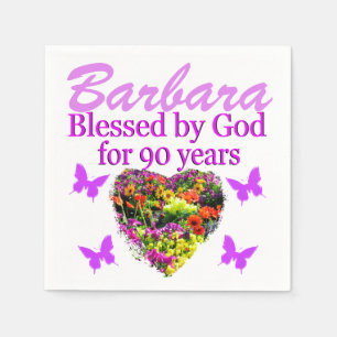 SERVIETTE EN PAPIER JOLIMENT PERSONNALISÉ 90E ANNIVERSAIRE NAPKINS FL