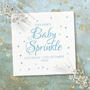 Serviette En Papier Jolis Cœurs d'Amour Bleus Bébé Garçon Sprinkle Sho