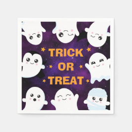 Serviette En Papier Jolis fantômes d'Halloween Trick or Treat