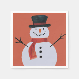 Serviette En Papier Jolly Party Snowman