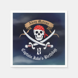 Serviette En Papier Jolly roger Pirate fête d'anniversaire