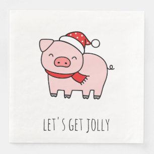 Serviette En Papier Jote Cochon Rose Lit Obtenir Jolly Minimaliste Noë