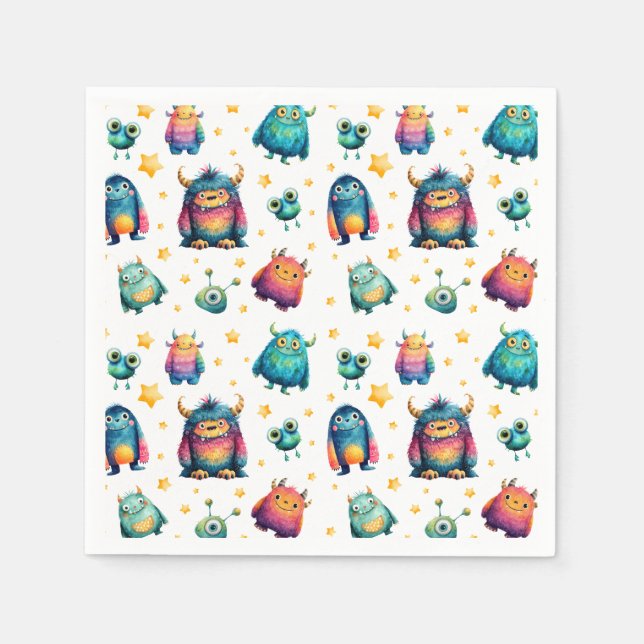 Serviette En Papier Jote Monsters Motif Fête d'anniversaire pour enfan (Devant)