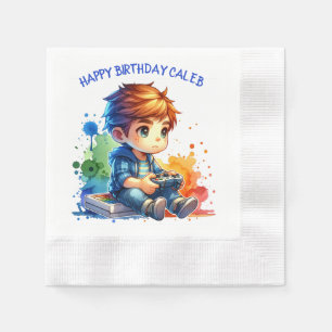 Serviette En Papier Jouer aux jeux vidéo Personnalisé Anniversaire