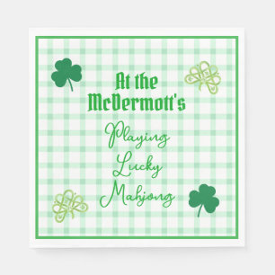 Serviette En Papier Jouer aux shamrocks aquarelle Lucky Mahjong