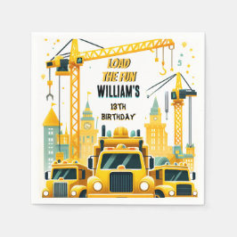 Serviette En Papier jouer enfants Construction simple camions 5e anniv