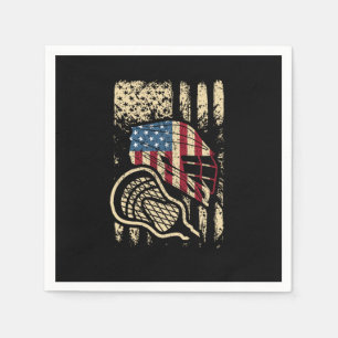 Serviette En Papier Joueur de crosse américain patriotique