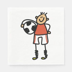 Serviette En Papier Joueur de football garçon silhouette Soccer