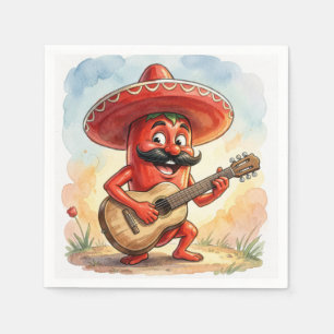 Serviette En Papier Joueur de guitare Chili Cinco de Mayo