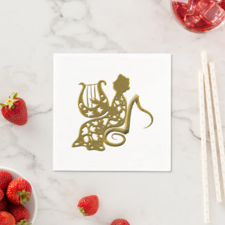 Serviette En Papier Joueur de harpe