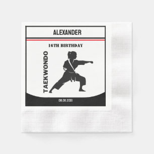 Serviette En Papier Joueur de Taekwondo, Cadeau d'anniversaire, Karate