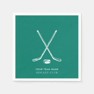 Serviette En Papier Joueurs d'équipe du club de sport de hockey sur gl
