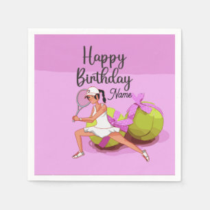 Serviette En Papier Joueuse d'Anniversaire rose
