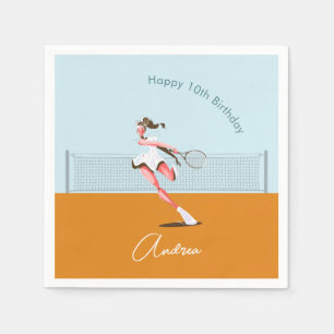 Serviette En Papier Joueuse de tennis de fille Illustration de dessin