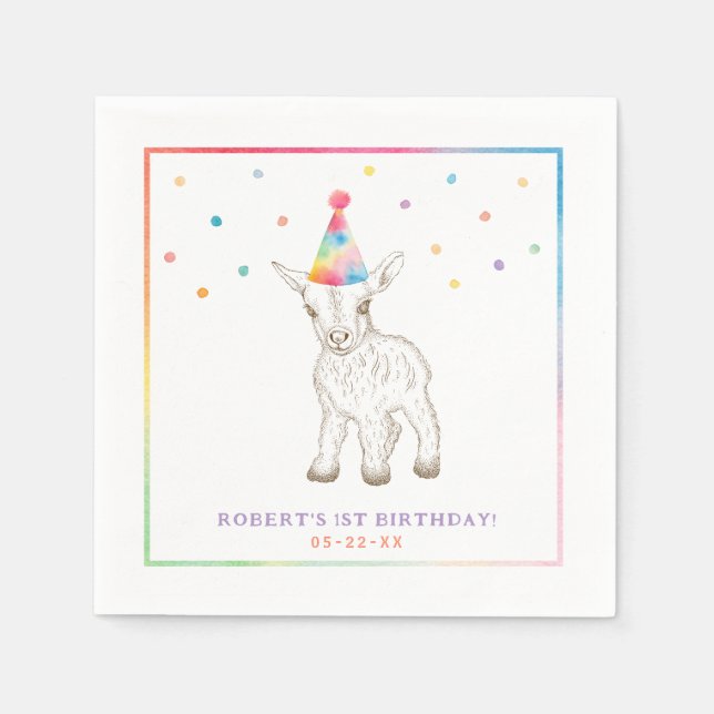 Serviette En Papier Jour animal de fête agricole mignonne (Devant)