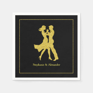 Serviette En Papier Jour d'anniversaire conjoint Adultes Golden Dance 