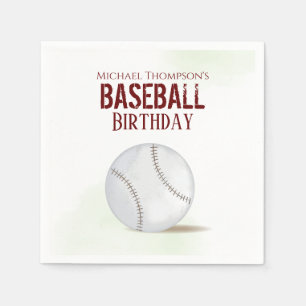 Serviette En Papier Jour d'anniversaire du baseball moderne simple Wat