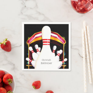 Serviette En Papier Jour d'anniversaire du club de bowling pour enfant