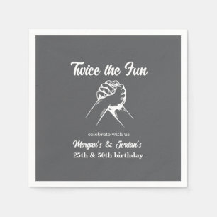 Serviette En Papier Jour d'anniversaire gris des mains minimes moderne
