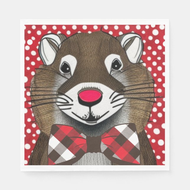Serviette En Papier Jour de la marmotte (Devant)
