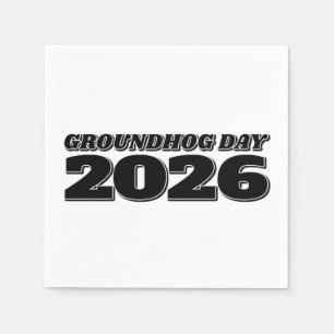 Serviette En Papier Jour de la marmotte 2026