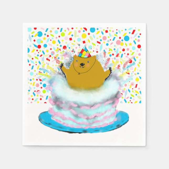 Serviette En Papier Jour de la marmotte Anniversaire (Devant)