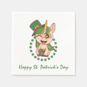 Serviette En Papier Jour de la Saint Patrick Unicorn