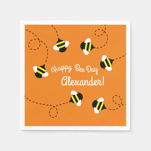 Serviette En Papier Jour de l'abeille 1er Anniversaire (Devant)