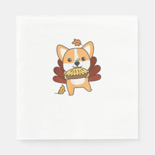 Serviette En Papier Jour De L'Action De Grâce En Corgi De Turquie Avec