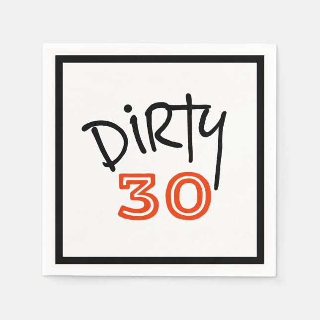 Serviette En Papier Jour de l'anniversaire de 30 sales (Devant)